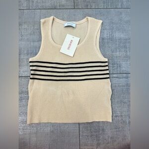NEW Rihoas Knit Tank Scoop / Round Neck Striped Tank Small